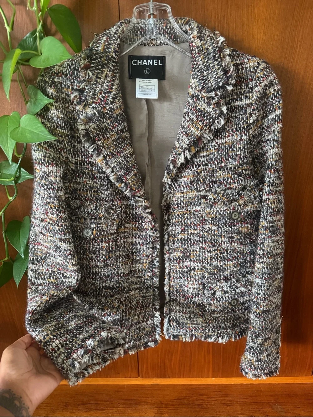 CHANEL Multicolor Tweed Jacket - Women's Classic Frayed Hem